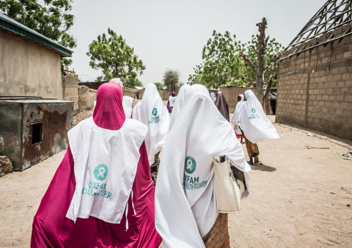 Oxfam community health volunteers in Pulka, Northeast Nigeria. Credit:Tom Saater/Oxfam Oxfam community health volunteers in Pulka, Northeast Nigeria. Credit:Tom Saater/Oxfam